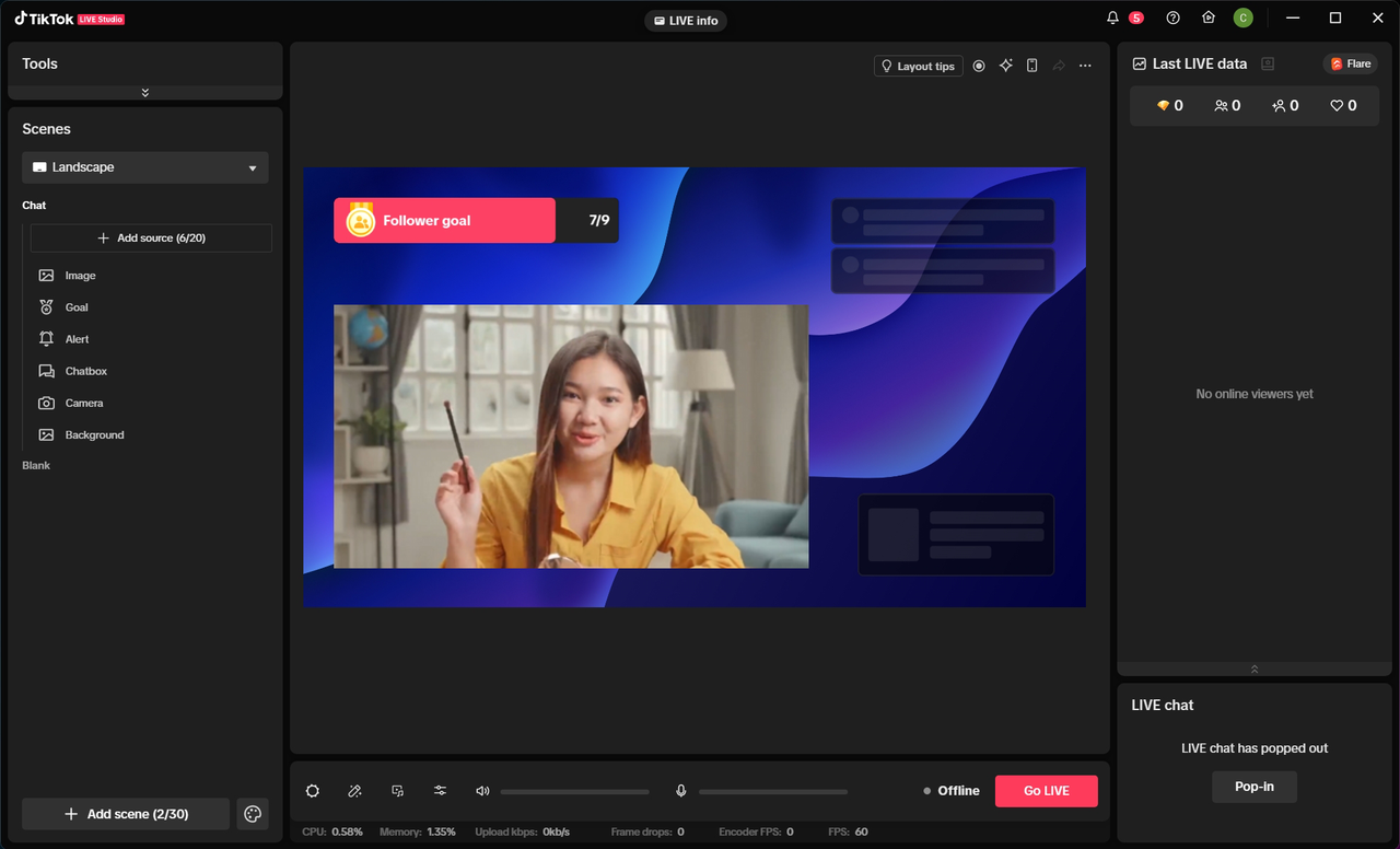 Thêm camera trong TikTok LIVE Studio